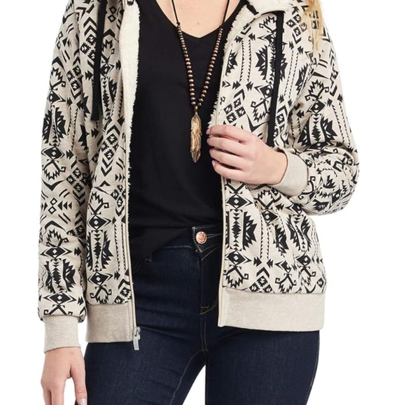 Ariat Tops - Ariat (new 1X) Real Sherpa Full Zip Hoodie (Oaxaca print) item 10042171